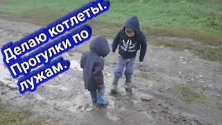 Влог. Виалина помощница. Делаю котлеты и пюре. Прогулки по лужам.