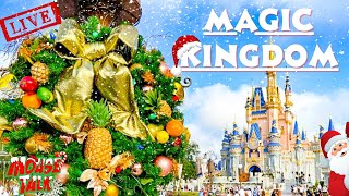 🔴 LIVE: Magic Kingdom Sunday Morning Christmas Decorations |   Walt Disney World Live Stream