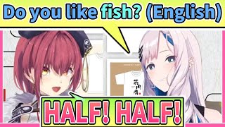 Marine Practiced English Conversation With Reine [ENG SUB] Hololive