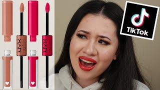 TIKTOK MADE ME BUY IT! NYX Shine Loud Pro Pigment Lip Shine First Impressions | Valentina Truong