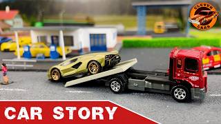 Miniature Car Mayhem: Lamborghini & Ferrari Crash in 1/64 Scale Diorama