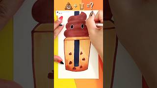 So Satisfying 💩+🧋=? #shorts #youtubeshorts #drawing #viral #trending #art #emojichallenge #poop