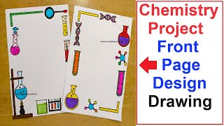 chemistry project front page design drawing - step by steps | science drawing academy