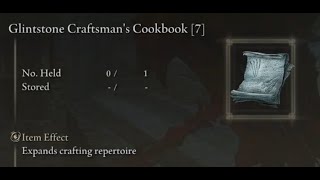 Glintstone Craftsman's Cookbook [7] | Cookbook Location | Elden Ring