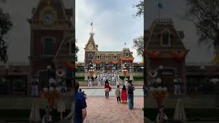 Disneyland Band in Front of the Main Street, U.S.A. Railway Station #shorts