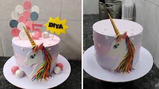 Aaj Mai Unicorn Birthday Cake Banaya Kaisa Hai Comment mai Bataiye |Unicorn Theme Birthday Cake