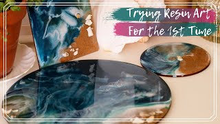 Trying Resin Art for the First Time | DIY Beach-Themed Resin Art | Resin Crafts