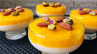 طرز تهیه فرنی دو رنگ / فرنی لایه ای با طعم پرتقال | Milch-Orangen-Creme | Ferni with orange