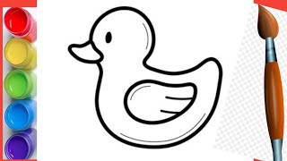 Duck Drawing, Painting and Coloring for kids and Toddlers / Draw duck #drawing  #duckdrawing