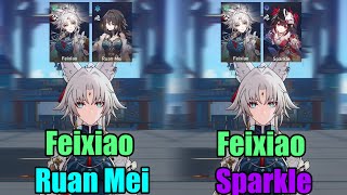 How Much Does Sparkle Vs Ruan Mei Buff Feixiao ? || HSR