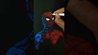 Spiderman Drawing oilpastal, Easy Spiderman Painting #shorts #oilpastel #spiderman #painting