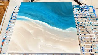 41. Acrylic Pouring Ocean Part 1 | Adding embellishments on Seascape in my next video | #Colourarte