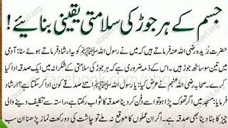 Jisam kay her jor ki salamti yaqeeni banaiye|Hazrat Muhammad SAW ka farman|Sadqa ki iqsam