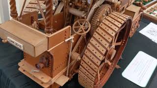 1307 tiny wooden rivets!! Incredible model steam  engine!!