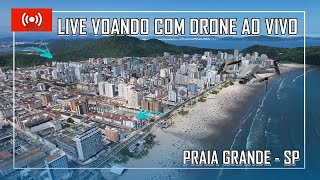 VEM CHUVA E O PESSOAL ESTA NA PRAIA EM PRAIA GRANDE, VOANDO COM DRONE LIVE AO VIVO