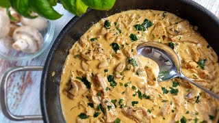 Porc la tigaie cu ciuperci in sos de smantana| Stroganoff de porc‼️