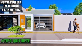 MINI CASA TIPO ( QUITINETE )DE 35  METROS/ EM TERRENO DE 5 X 12 METROS/QUITINETE.