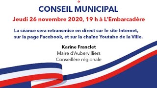 Conseil municipal 26 novembre 2020