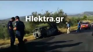 Καμένο όχημα και οδηγός στην Κορινθία