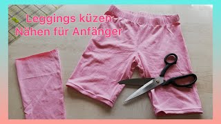 Leggings kürzen zur Radlerhose 🤩 Nähen mit der Zwillingsnadel 🪡🪡 elastischer Saum ohne Overlock