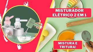 Misturador elétrico usb 2 em 1 Mistura e tritura!