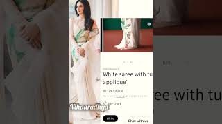 Beautiful white saree Look recreation inspired by Radhika Madan #shorts #saree