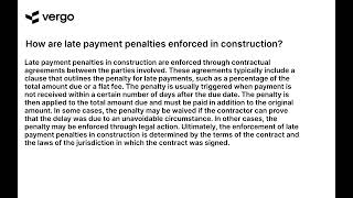 Enforcing Late Payment Penalties in Construction