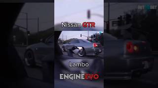 Lambo VS Nissan GTR 🔥 #nissangtr #nissan #gtr #lamborghini #lambo