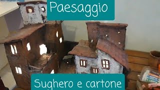 Paesaggio per presepe con sughero e cartone