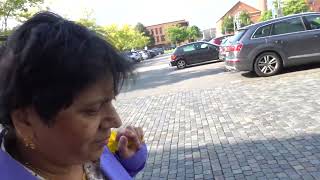 C0043 Aruna & Hari Sharma walk from Car Park to Hotel Royal Holstebro, Denmark, Sep 20, 2024