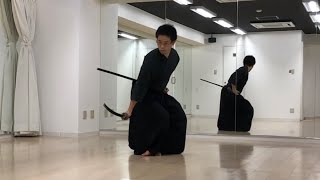 夢想神伝流居合 中伝 四本目　浮雲（Japanese Martial arts "Iaido" demonstration）