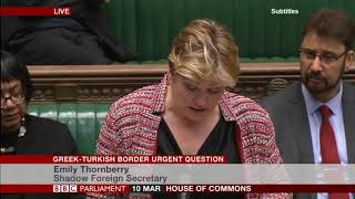 Shadow foreign secretary Emily Thornberry asks UK join other EU countries, to help migrant children