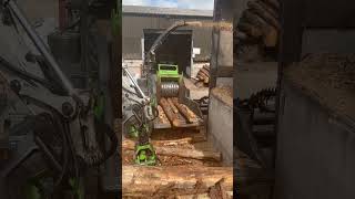 HEIZOHACK chipper eating trees in SECONDS! #logs #firewood #machine