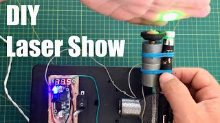 How to Make Laser Light Show using A DC Motor assembled Rotating Laser Pen