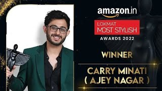 @CarryMinati in Lokmat Award show 2022 | Green suit most stylish| talks about Playground