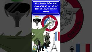 ✈️First female Rafale pilot Shivangi Singh part of IAF team in Exercise Orion in France#shorts