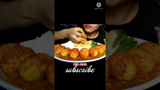 {{ASMR}} eating egg curry with rice🍚 #shorts #food #yummy