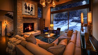 Fireplace and Blizzard Sounds for Sleep and Relaxation - Enjoy it with a Hot Cup of Coffee