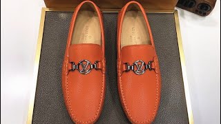 Louis Vuitton Orange Driving Shoes Loafers