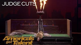 Lord Nil: Nearly Eaten Alive By Alligators In Dangerous Stunt - America's Got Talent 2018