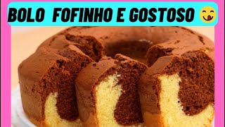 Como fazer Bolo Simples Mesclado Fofinho e Gostoso😋#bolo#bolodechocolate#bolomesclado