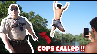 INSANE BRIDGE JUMPING (COPS CALLED)