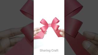 How To Make Paper Bow Easy | Christmas Paper Bow Making Idea | Origami Paper Bow Craft #shorts