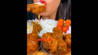 {{ASMR}} eating chicken curry with rice 🍚 #shorts #stellaasmr #food