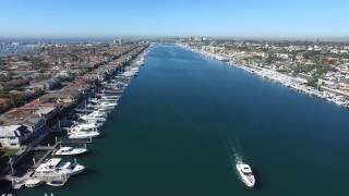 DJI Phantom 3 Advanced - 2nd Flight - Following Boat - Newport Back Bay, Lido Isle