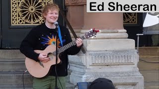 Ed Sheeran gives impromptu performance on high street in Ipswich Suffolk