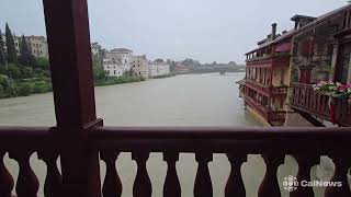 Maltempo in Veneto: il fiume Brenta in piena.