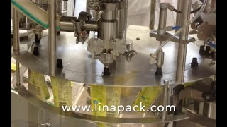 Linapack filling and capping machine for pouches with spout (filling drinking yogurt)