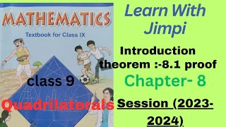 theorem 8.1 proof// class 9//quadrilaterals//introduction// cbse// ncert solution