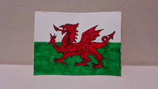 Cara menggambar bendera Wales 🔥 How to Draw Wales flag